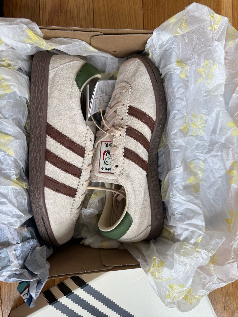 adidas x END. Tobacco Flyfishing 'Ecru Tint & Gum’ Sneakers size US 5.5. NWT NIB